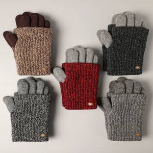 Unisex Angora Wool Over The Wrist Short Fullfinger Winter Gloves