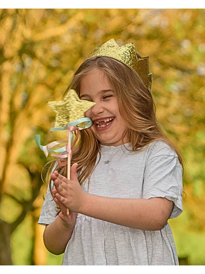 A is for Alice Costumes - Wholesale Toy Wand - Kids - Gold Glitter Magic Wand - Kids Dress Up Accessory7