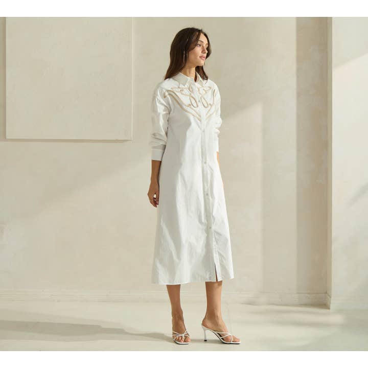 Able - Wholesale Dress - Women's - Cotton Shirtdress with Contrast Detail