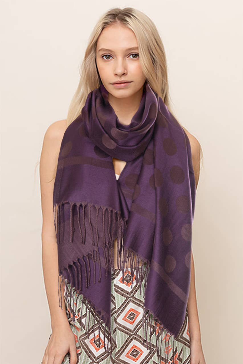 Hana - Wholesale Scarf - Women's - Polka Dot Pattern Pashmina Scarf11