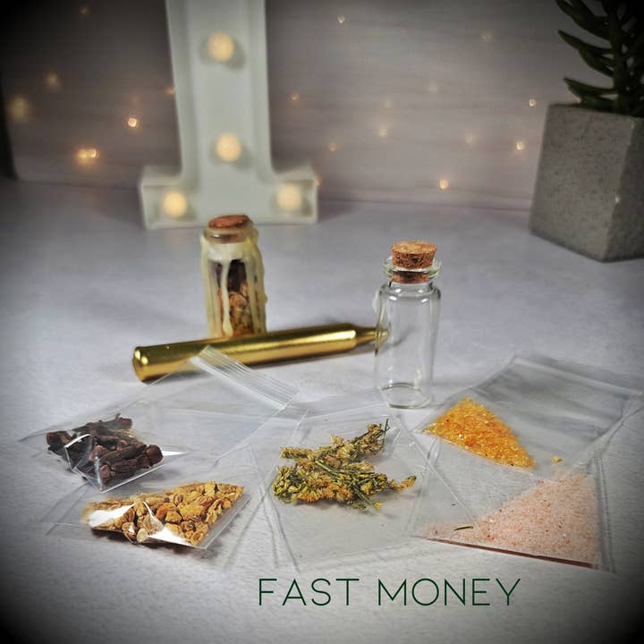 THUG MERMAIDD - Wholesale Meditation Supplies - PROSPERITY MANIFESTATION KIT - Money Spell Jar, Abundance Spell Jar, Money Manifestation, Money Spell Bottle, Prosperity Spell1