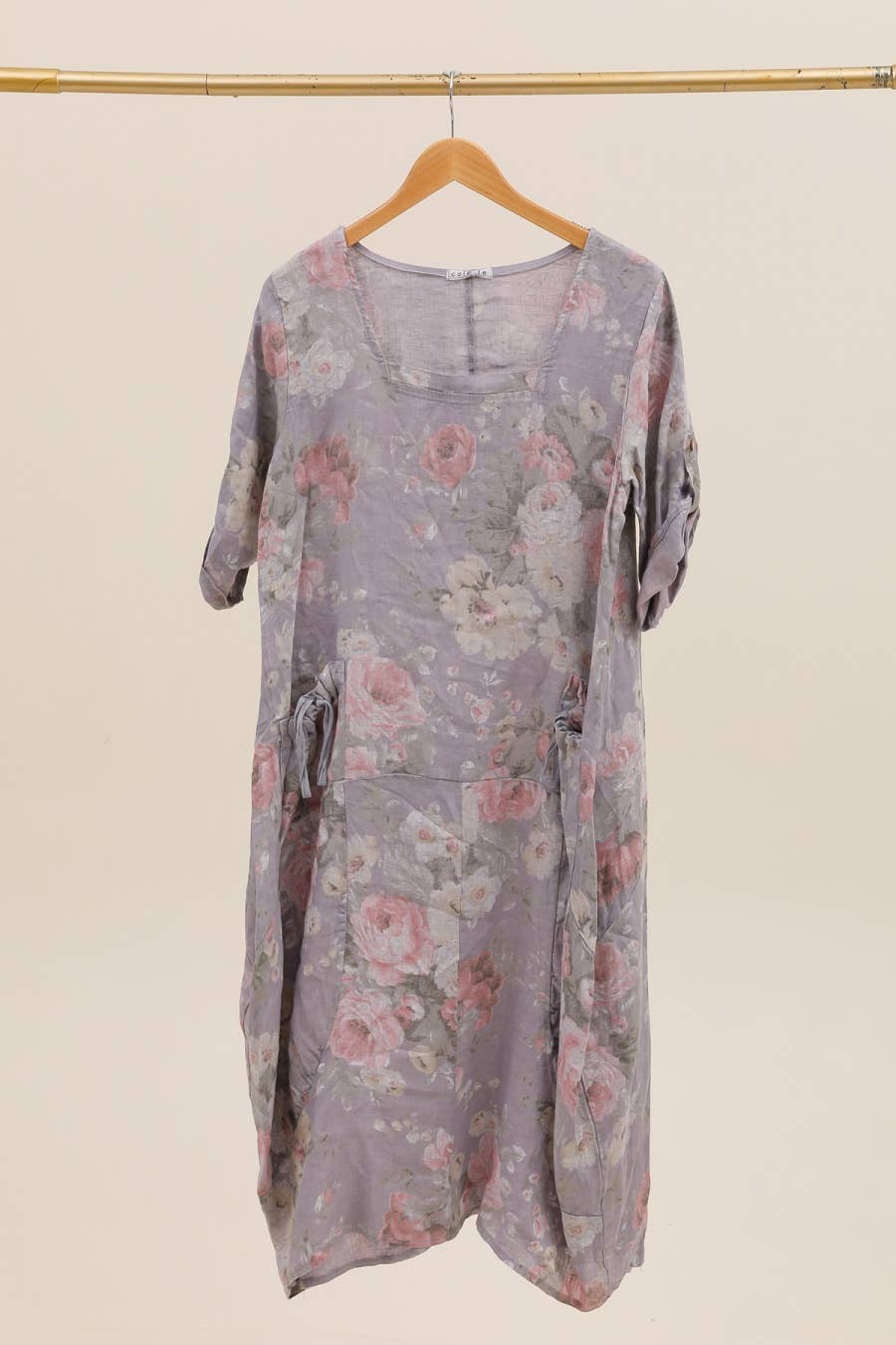 la maison des fibres naturelles – Großhandel Kleid – Damen – Leinenkleid mit floralem Muster, 100 % Leinen, Modell 6796750