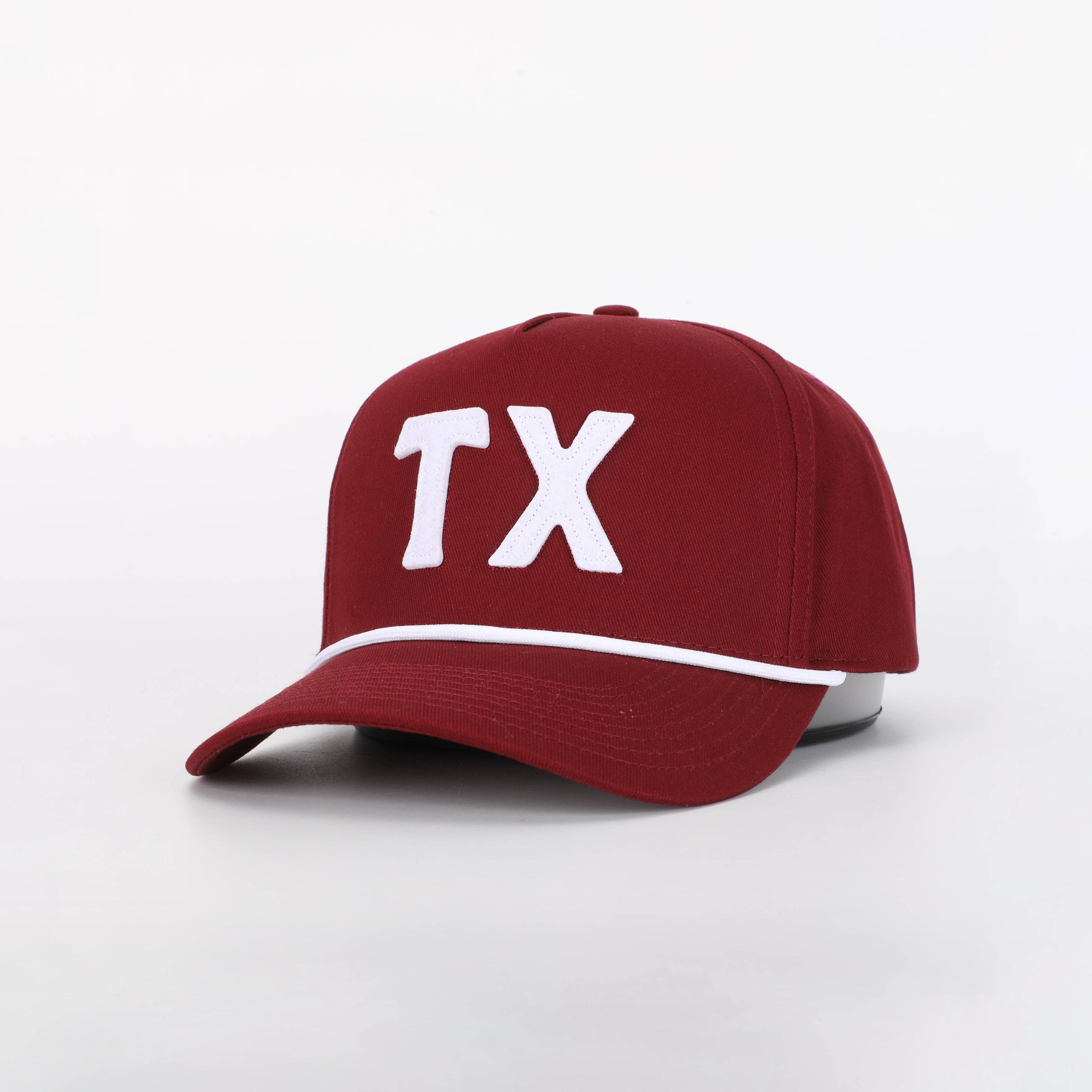 Texas Outfitters – Boné de beisebol - Unissexo por atacado – Chapéu Texas/TX em College Maroon1