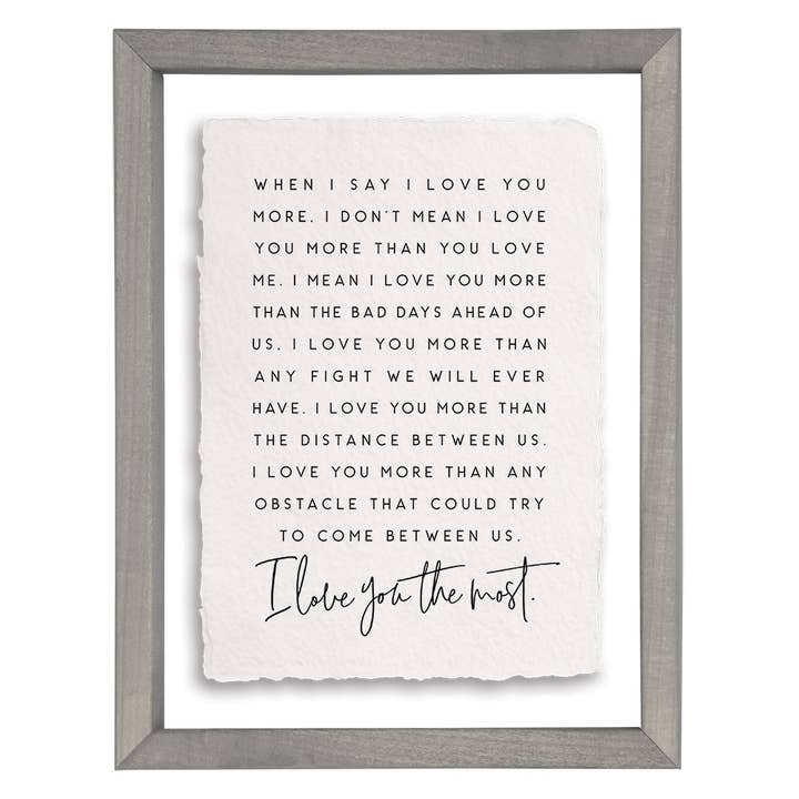 Zwevende kunstrechthoek - Ik hou het meest van jou voor wholesale door Sincere Surroundings