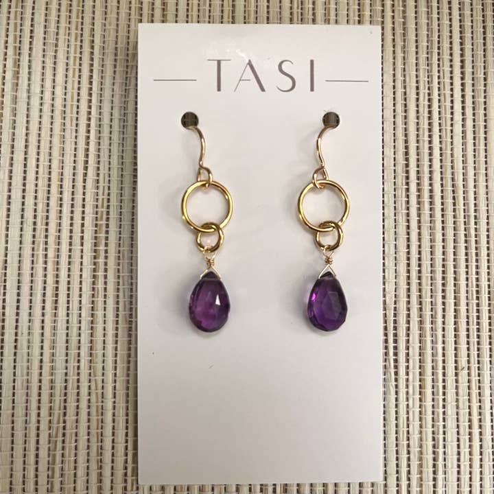 Midge Gemstone Earrings (14k Gold-fill) for wholesale by TASI Designs
