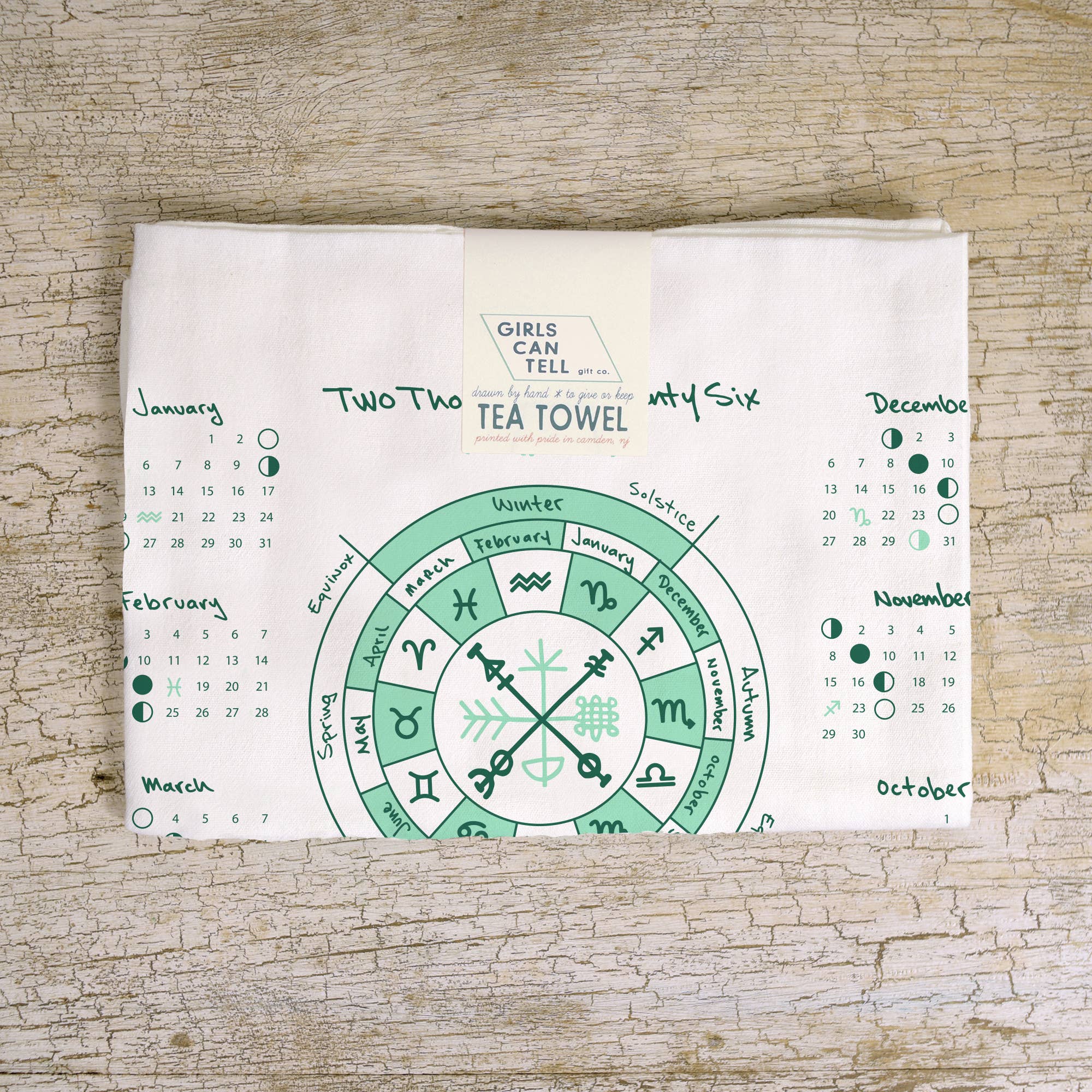 Girls Can Tell - Wholesale Tea Towel - Kitchen Towel - 2026 Lunar Calendar Tea Towel0