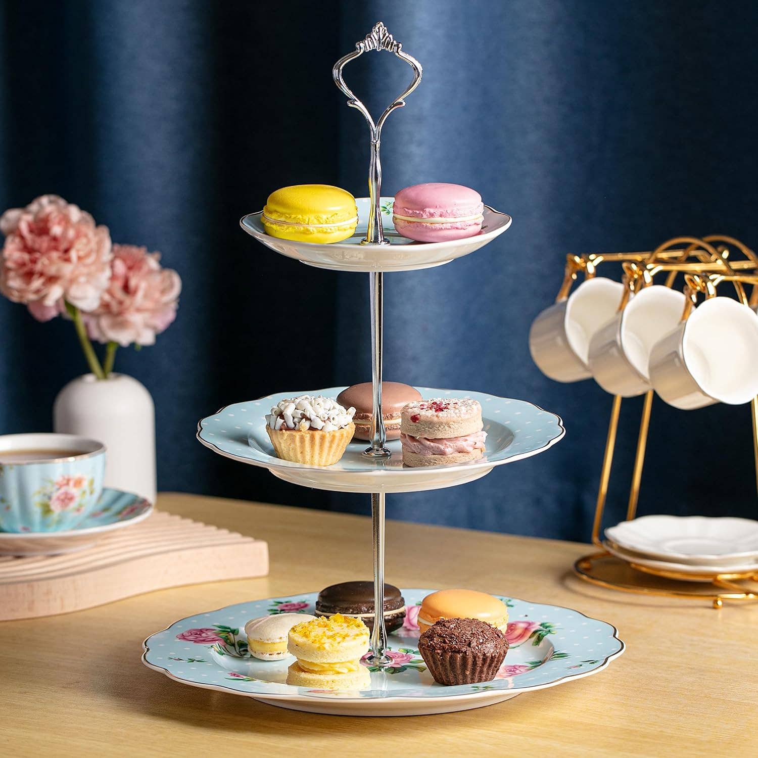 Brew To A Tea - Wholesale Cake Stand - BTaT 3-Tier Porcelain Dessert Stand for Afternoon Tea6