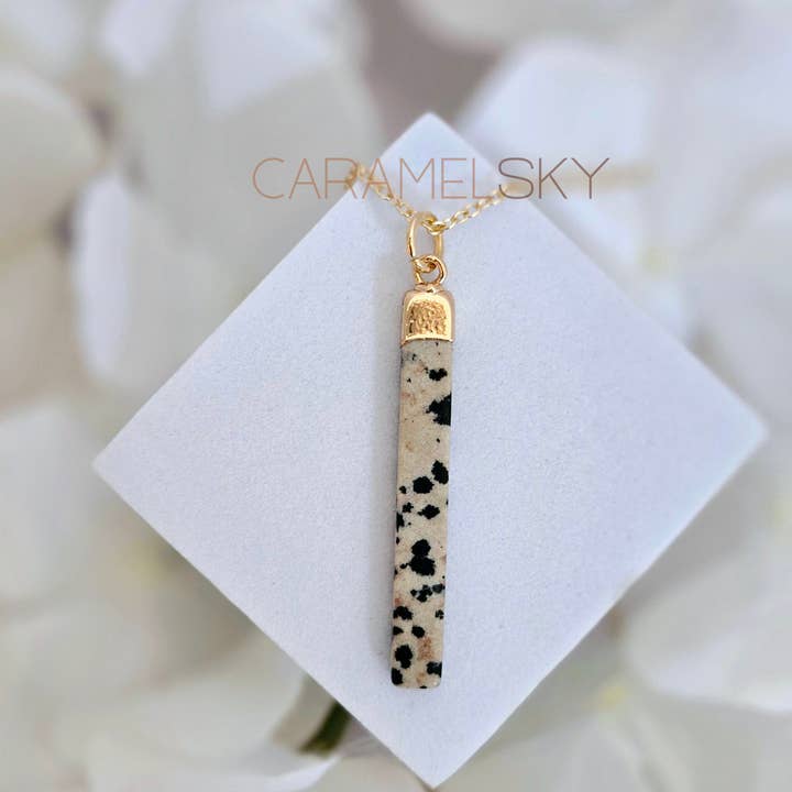Dalmatian Jasper Bar Necklace, Natural Stone Jewelry and other Purchase Wholesale jasper. Free Returns & Net 60 Terms on Faire trending on Faire.