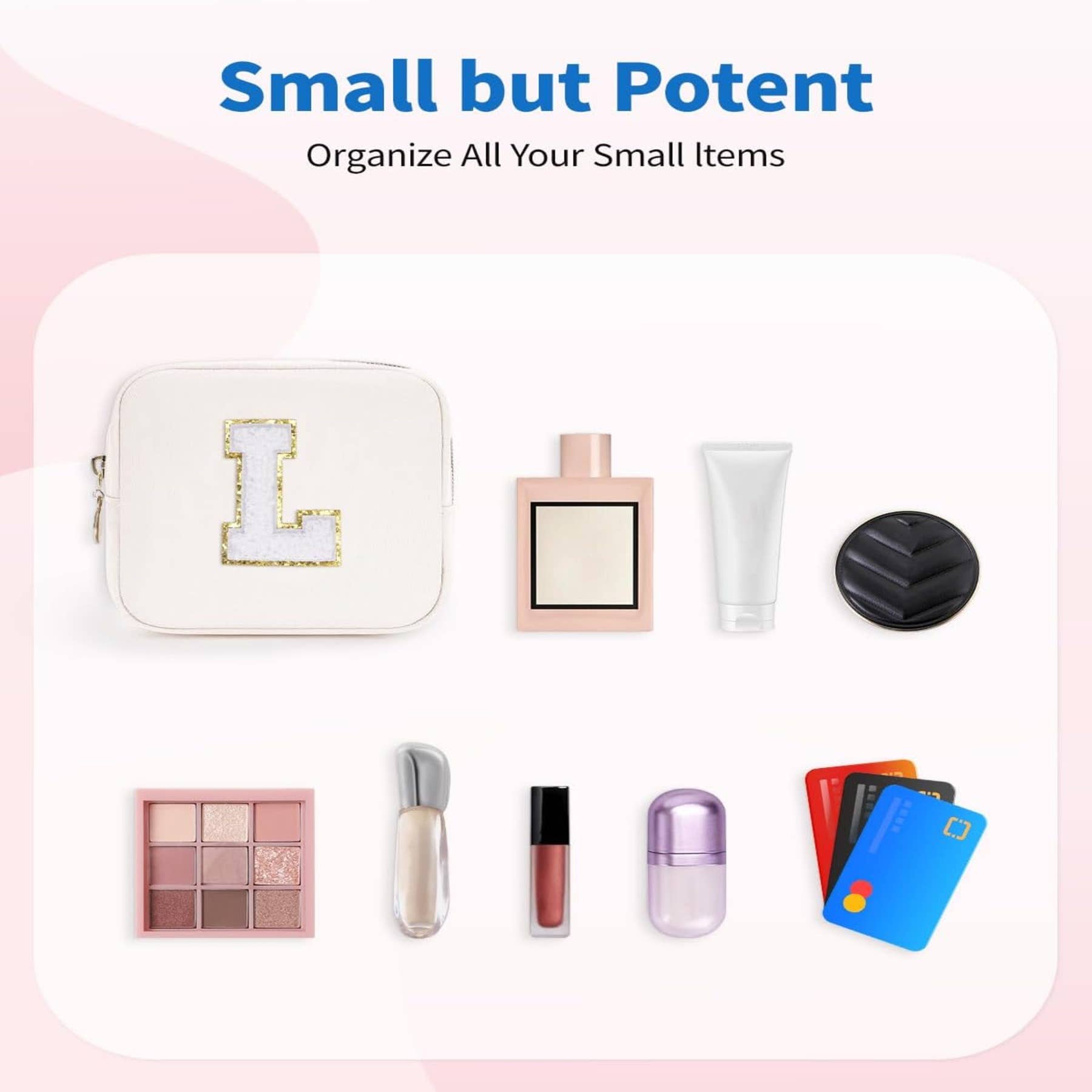 wandf – Großhandel Schmink-/Kosmetiktasche – Personalisierte Monogramm-Tasche Mini Initialen Schminktasche37