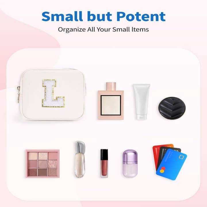 wandf – Großhandel Schmink-/Kosmetiktasche – Personalisierte Monogramm-Tasche Mini Initialen Schminktasche37