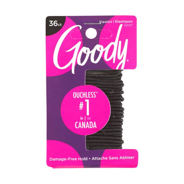 ELASTICS OUCHLESS 2MM SM BLACK-36 CT for wholesale by Goody