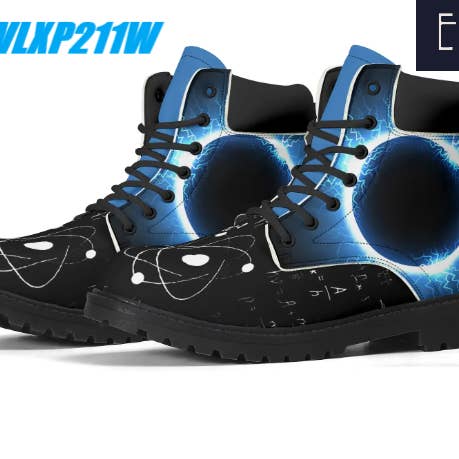 E=M/C2 Botas masculinas Black Hole Blue Pele All Season por atacado de E=M/C2