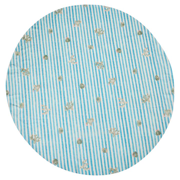 WHITE LIGHT BLUE GREEN MARZAMENI - CACTUS TABLECLOTH DIAM 145 for wholesale on Faire1