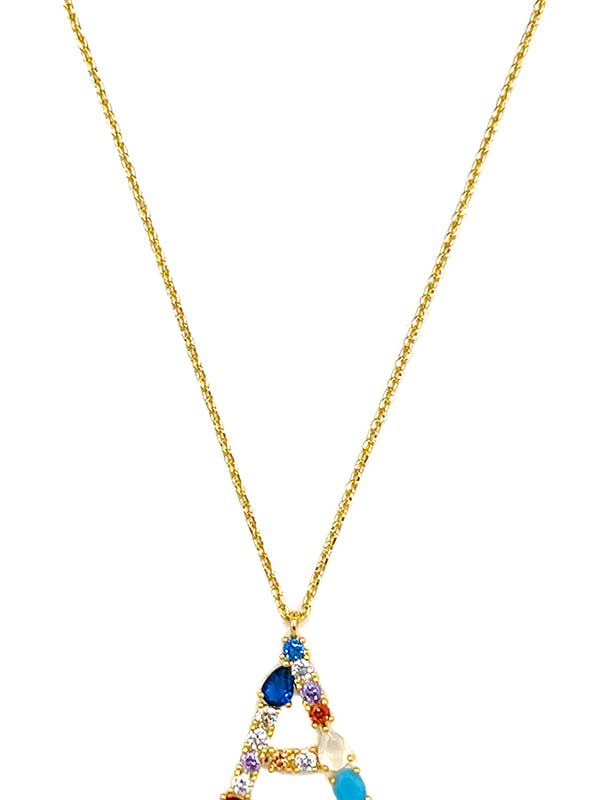 Crystal perle indledende vedhæng halskæde for engroshandel hos Andrea Bijoux