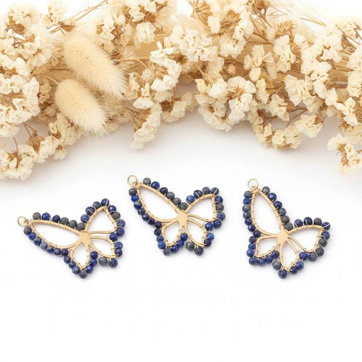 Pendentif Lapis-lazuli - Papillon pour la vente par Produtos Namasté