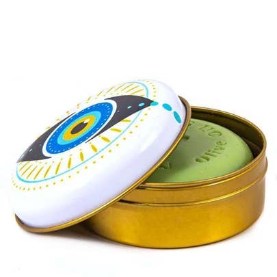 Nai Gifts - Wholesale Bar Soap - Natural Olive Oil Soap in Metal Box Evil Eye Design8