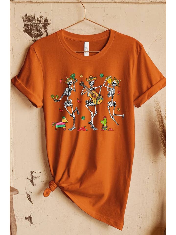COLORBEAR - Wholesale T-Shirt (Graphic) - Women's - Cinco De Mayo Skeleton Graphic Tee6