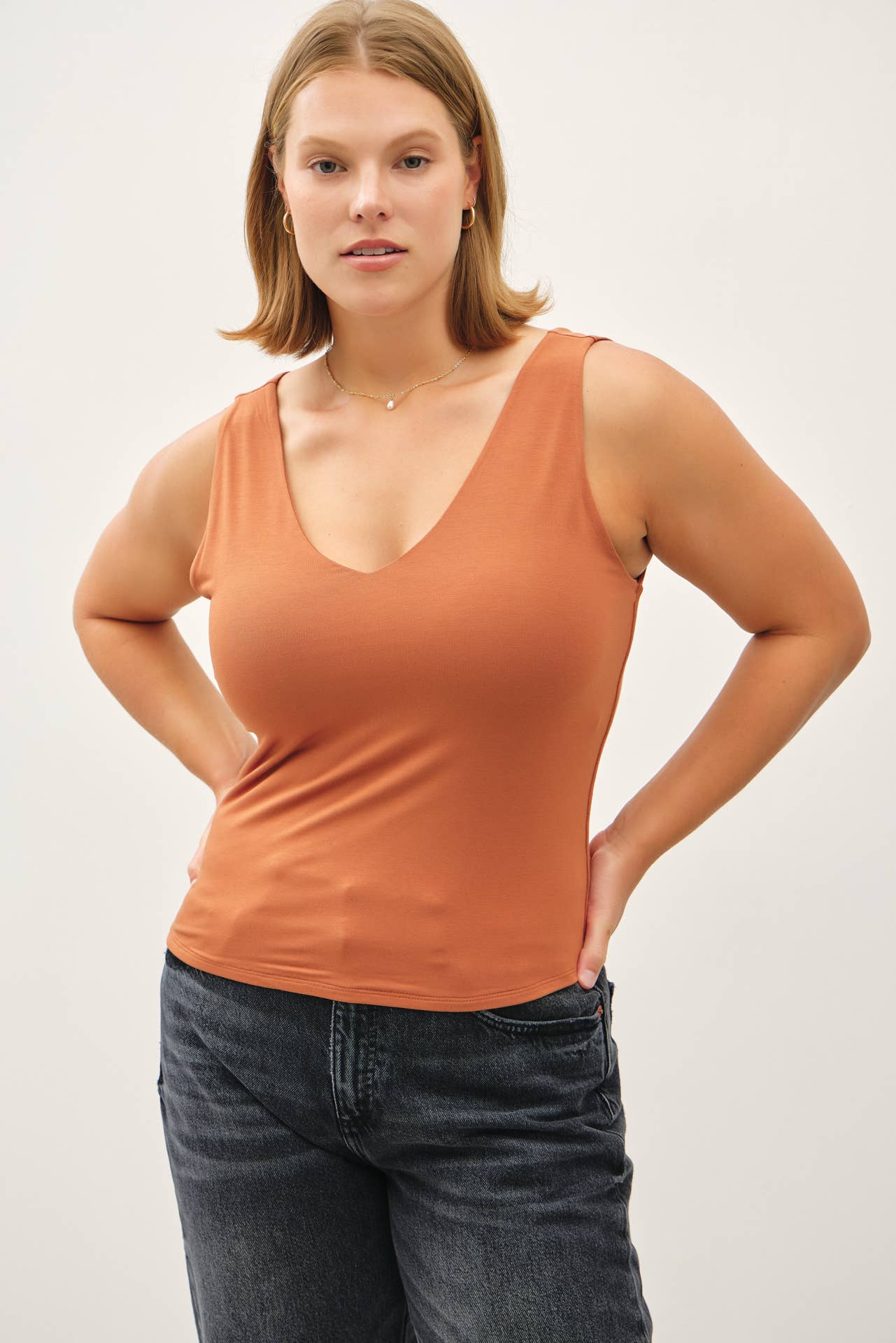 Be Cool - Wholesale Tank Top - Women's - PLUS [SOFT CORE] BASIC V-NECK F AND B TANK 4