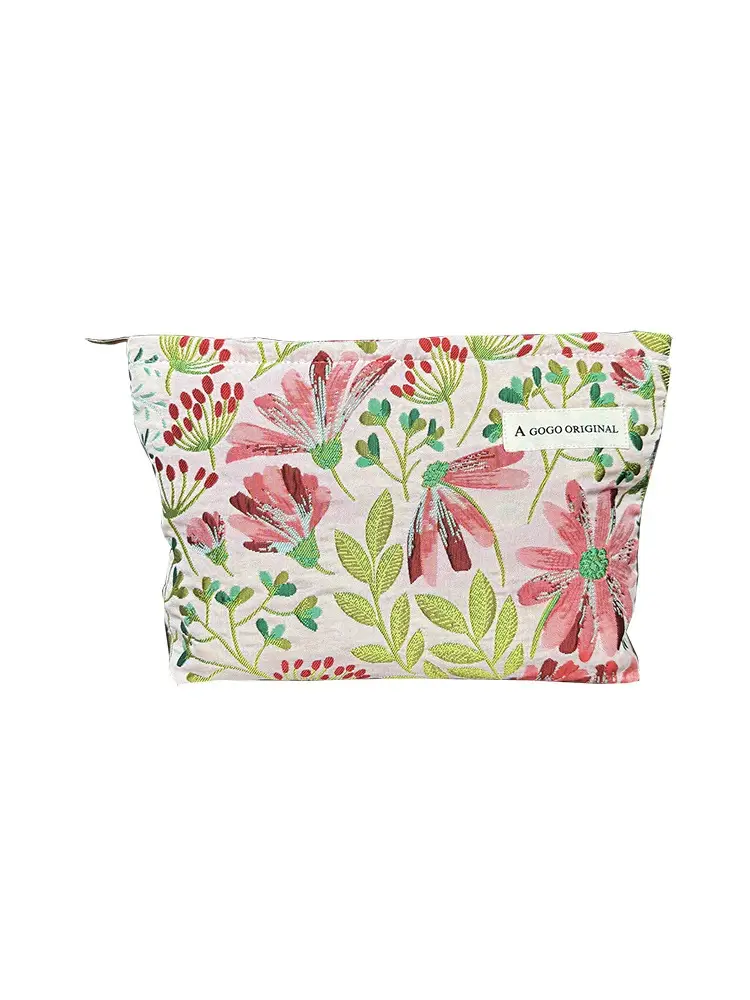 Little Trendy - Wholesale Makeup/Cosmetic Bag - Floral print Textured Cosmetic Bag travel toiletry bag 4
