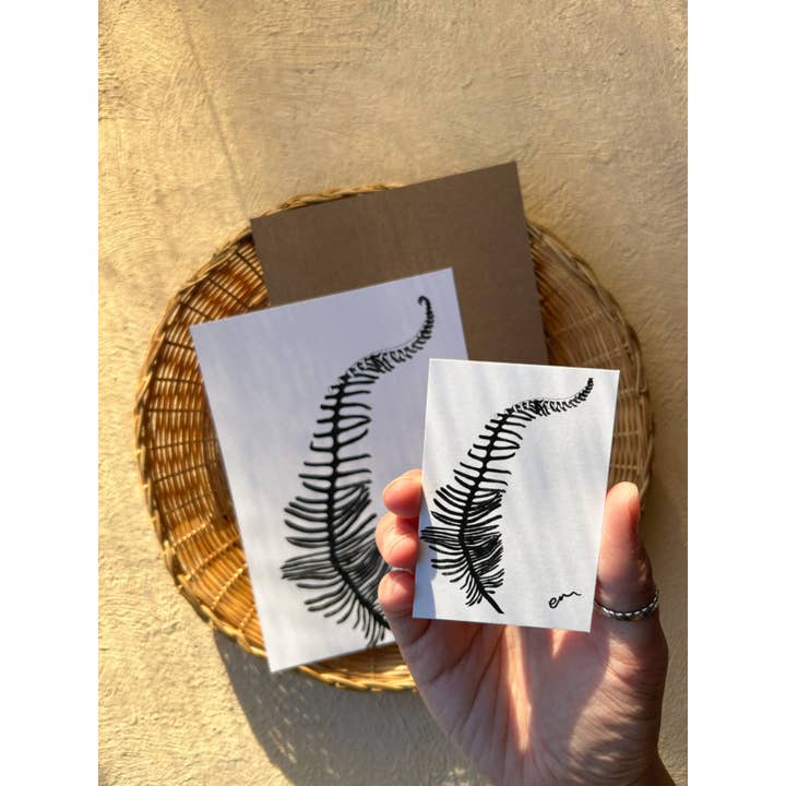 Euca Design - Wholesale Art Print - Simple Illustration: Fern No. 2 Line Drawing Art Print
