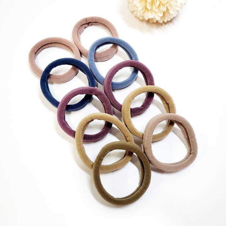Assorted Color 10 pcs Mauve and Dull Tone Hair Tie Set for wholesale on Faire