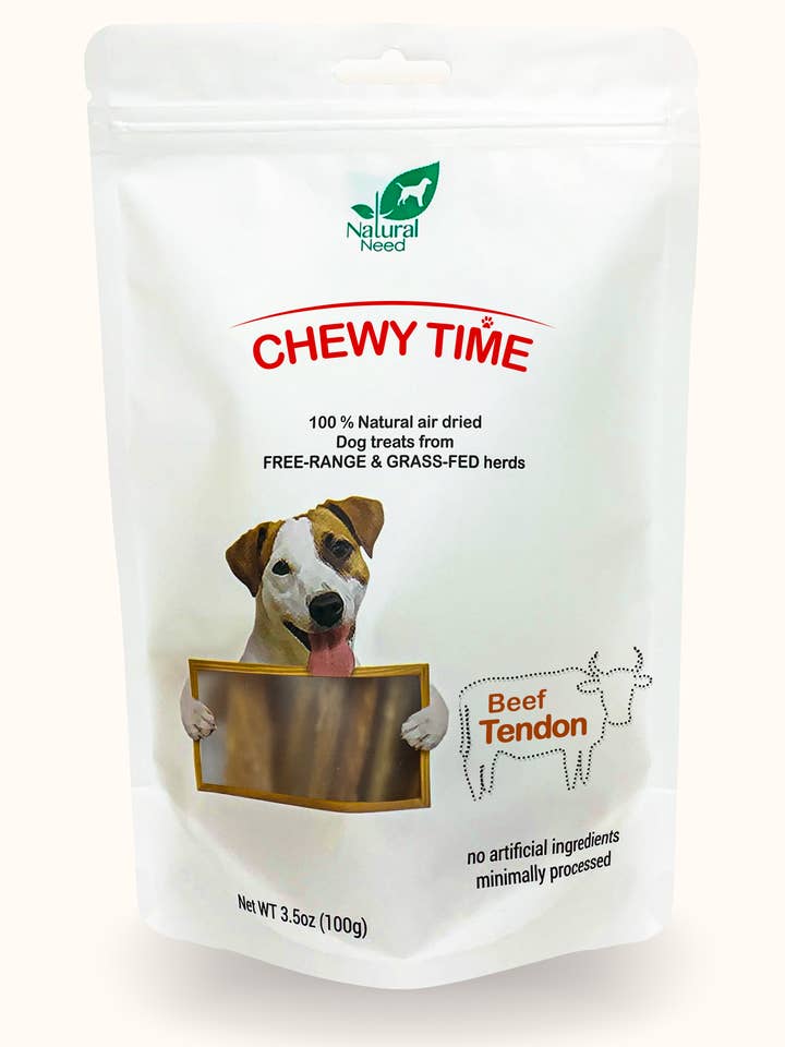 Chewy Time - All Natural, Grass-Fed & Free-Range Beef Tendon for wholesale by Natural Need