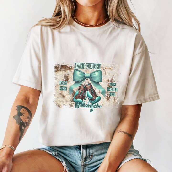 Trendznmore - Wholesale T-Shirt (Graphic) - Women's - Hard Fought Hallelujah Country Western Graphic T-Shirt