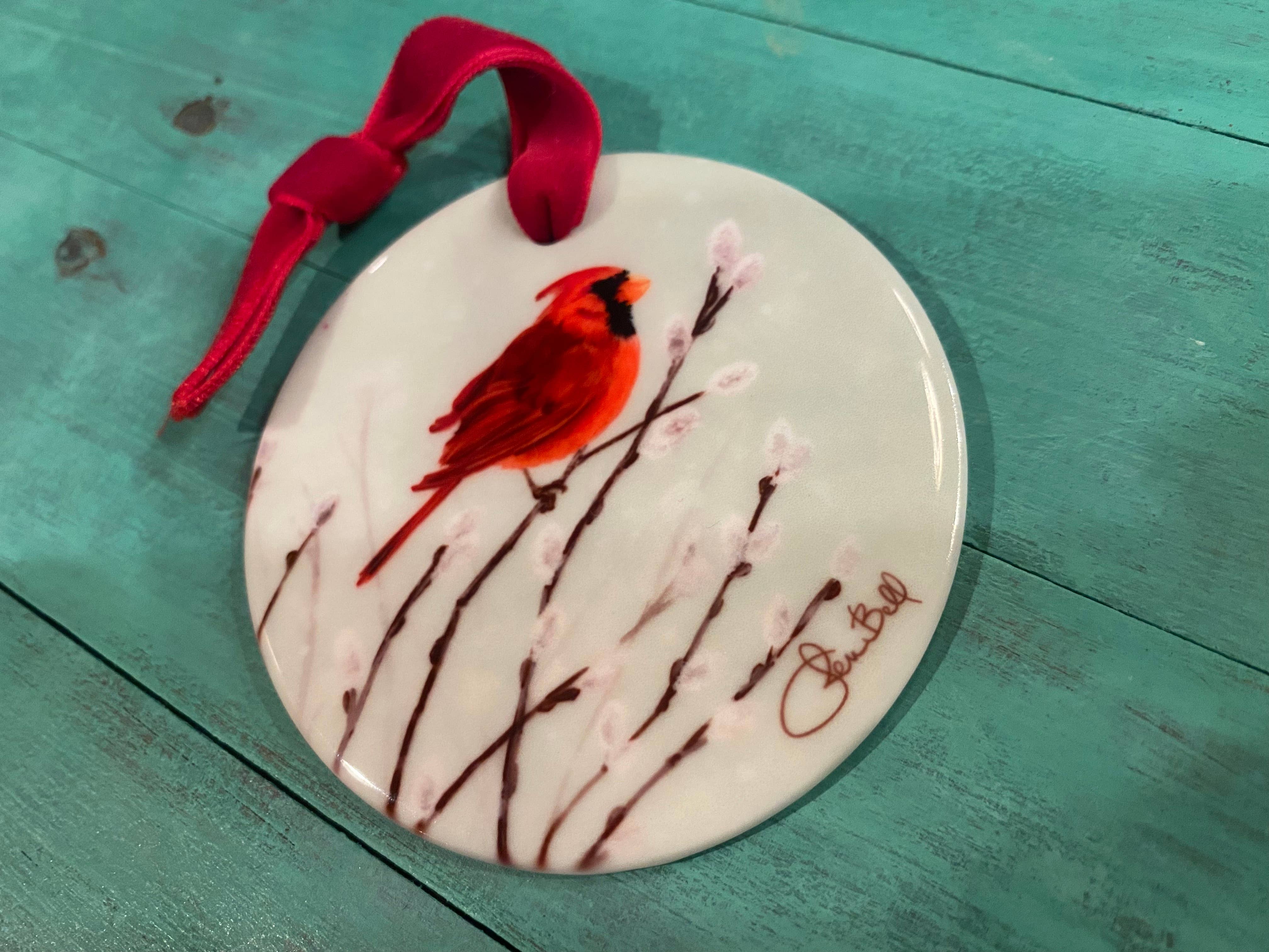 Holly Hills Lane - Wholesale Ornament Set - Ceramic Red Cardinal Art Christmas Ornament3