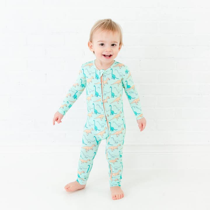 Dreamiere – wholesale Sleepsuit – Baby – Land Before Bedtime Dinosaur Baby Bamboo Pajamas Convertible Footie - Jurassic Jungle