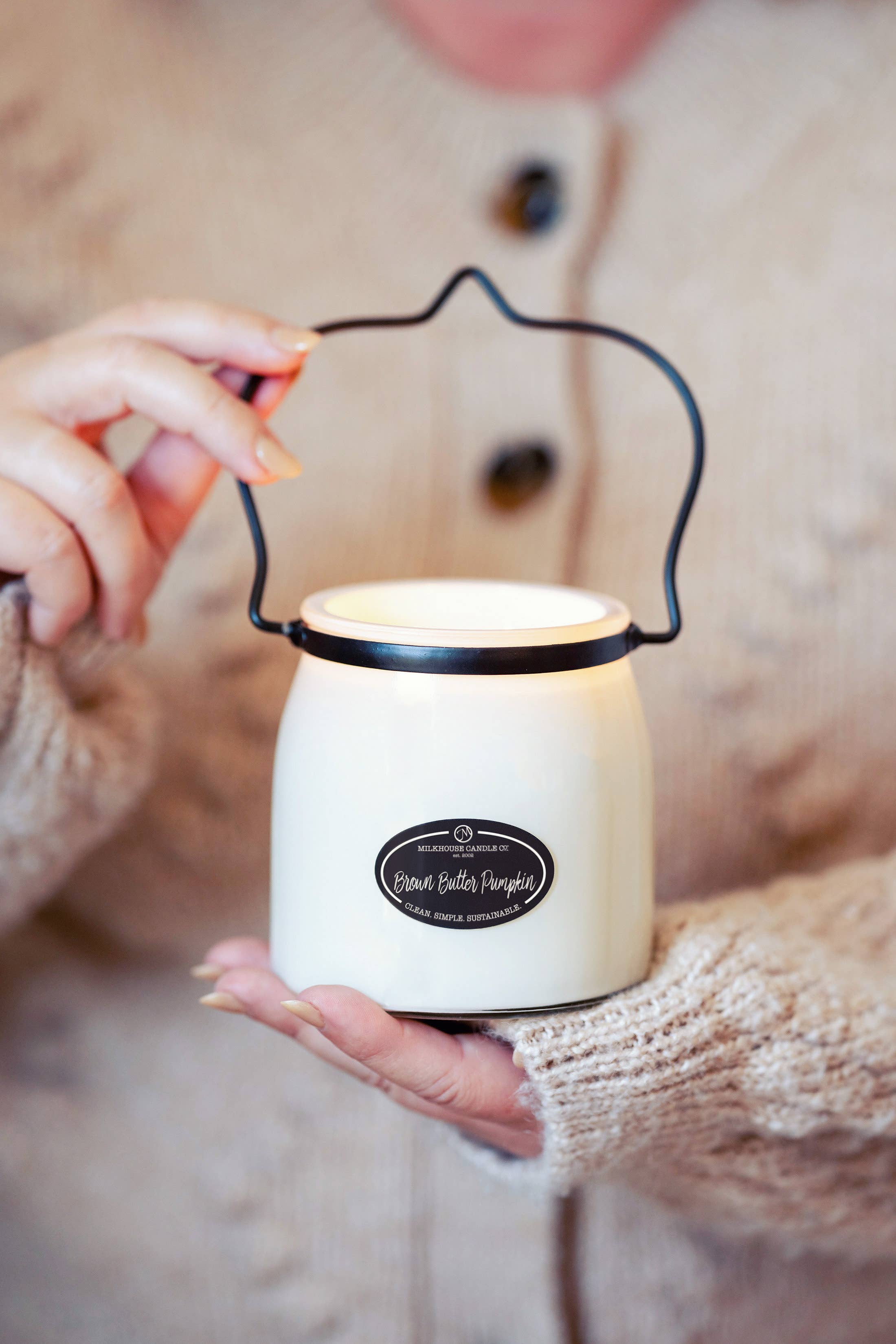 Milkhouse Candle Company - Wholesale Jar/Filled Candle - 16 oz Butter Jar Fall Candle: Brown Butter Pumpkin5