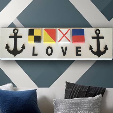 Ipswich River Craft – wholesale Skylt – Partihandel med nautisk flagga ”LOVE” -skylt