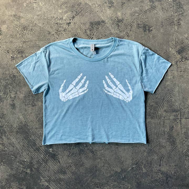 Skullhands Crop Top - Blue for wholesale by BOBBYK