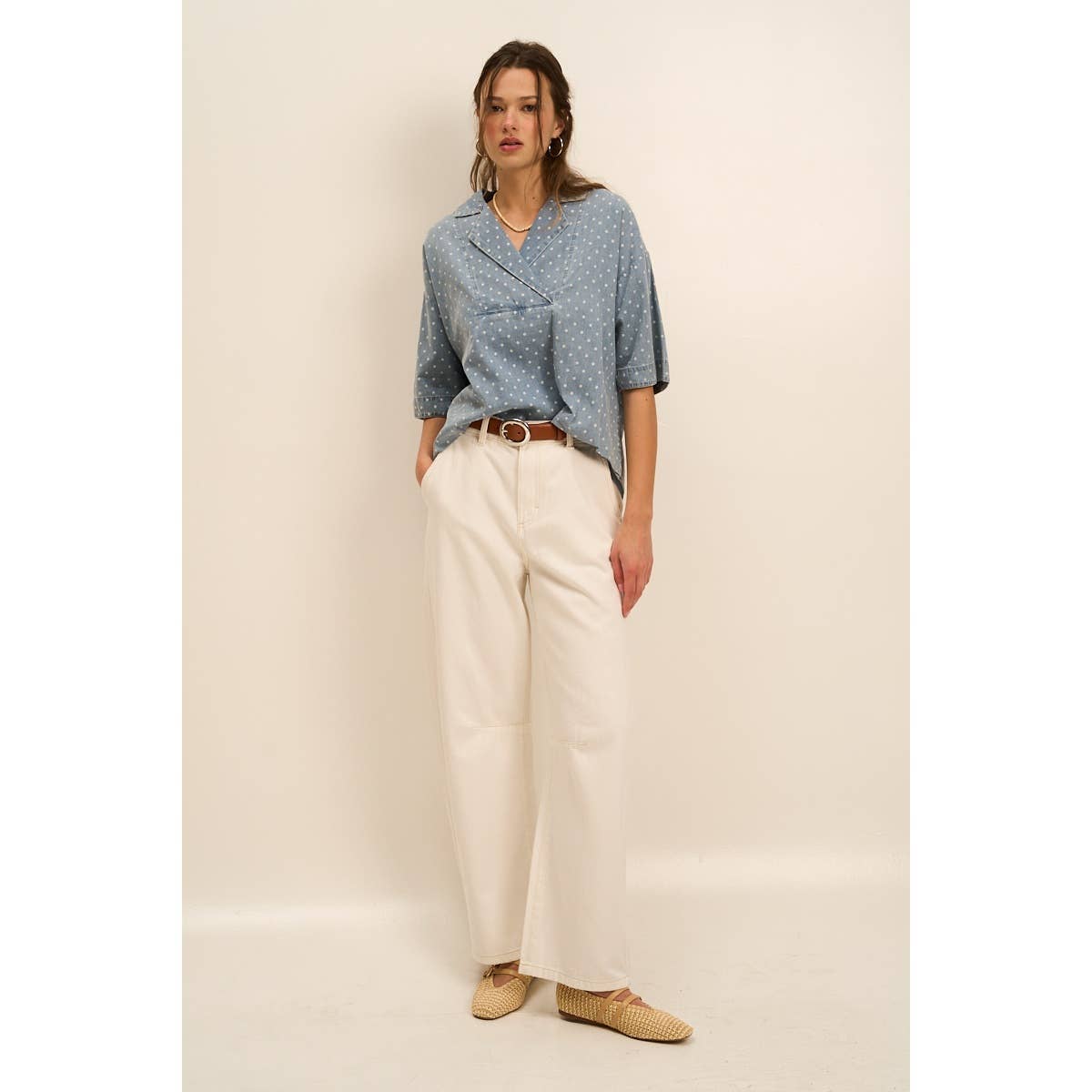 The GREii - Wholesale Knit Top - Women's - Wide Placket Polka Dot Top10