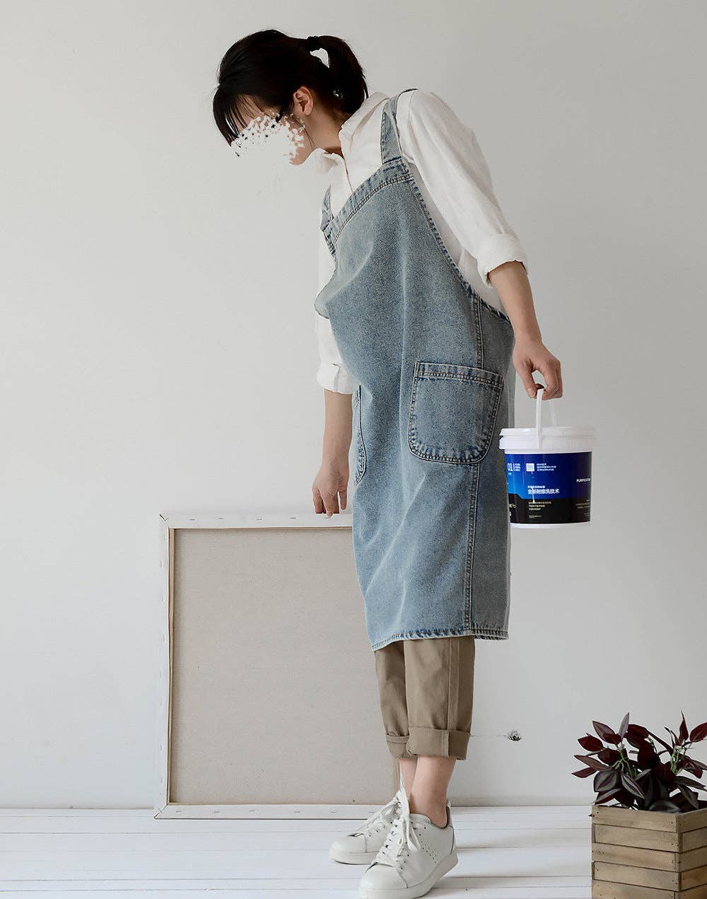 Gohobi （We cover U.S. import duties） - Wholesale Apron - Gohobi Japanese Style Washed Denim Cotton Apron8