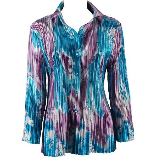 The Magic Scarf Company - Wholesale Button Down Shirt - Women's - 1148 - Satin Mini Pleats Blouses23