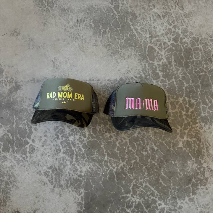 One Little Love Co - Wholesale Trucker Hat - Women's - Rad Mom Green Camo | Trucker Hat