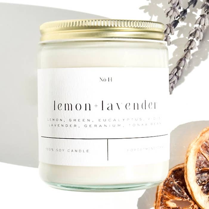 Citron + Lavendel 9 oz Glascandle - Säljs som förpackning om 6 för wholesale av Forget Me Not Candle
