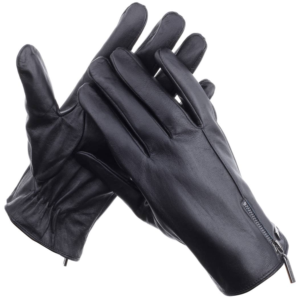 Mio Marino - Wholesale Gloves - Men's - Half Zipper Leather Gloves0