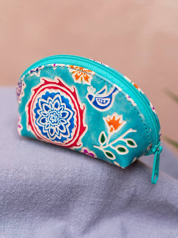 Monedero Amala de piel con cremallera y estampado floral para venta al por mayor de Namaste