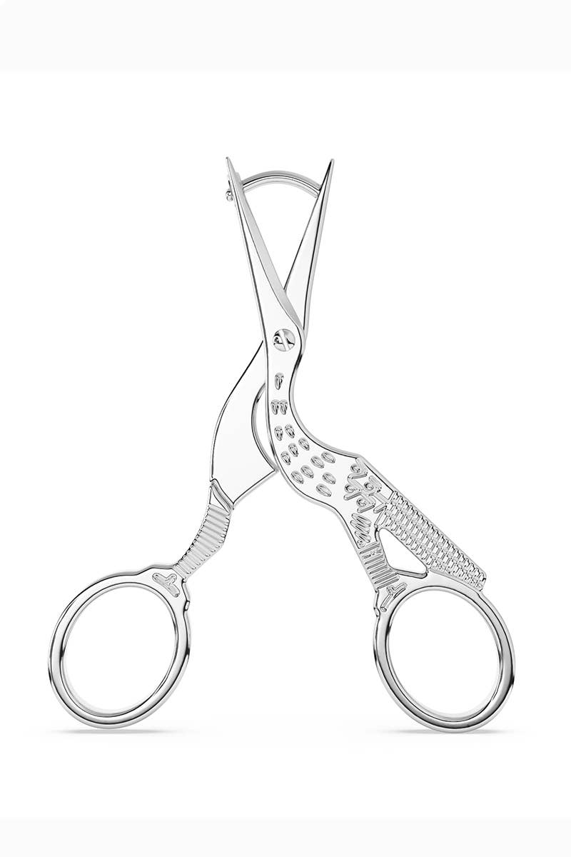 Coco Clem - Wholesale Dangle Earrings - Stork Embroidery Scissor Earrings in Silver