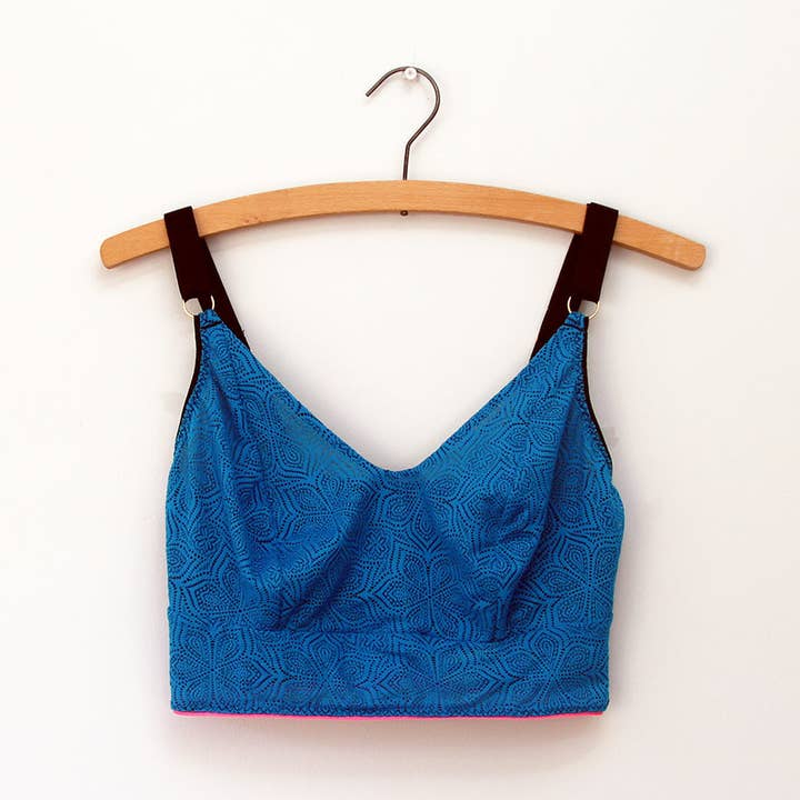 Bralette de enfermagem de cobertura total de papoula de tigre confiante - azul por atacado de Confident Tiger