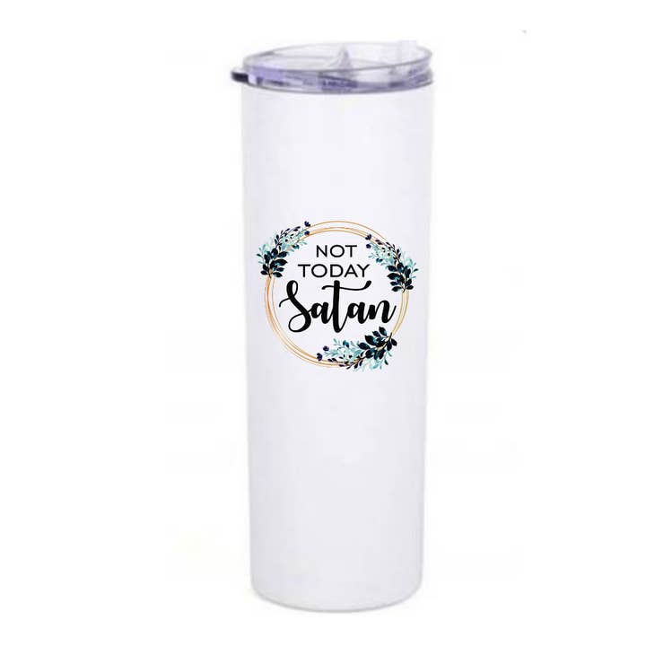 Not Today Satan, Snarky Coffee Tumbler, Funny Tumbler for wholesale by Fbombs & Booze