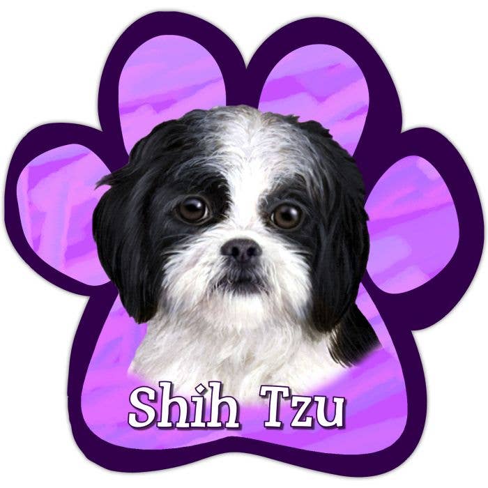 E&S Pets - Wholesale Car Decorative Charm - Unisex - Shih Tzu Black and White Puppy Cut Paw Shaped Car Magnet