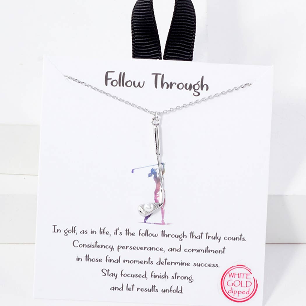 Fashion City - Wholesale Pendant/Charm Necklace - Golf Club Pearl Ball Pendant Necklace3