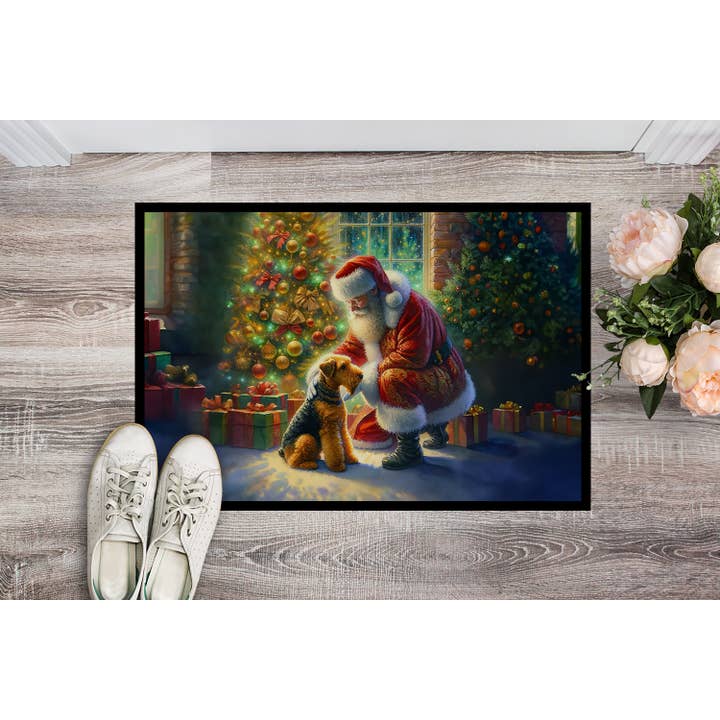 Caroline's Treasures - Wholesale Door Mat - Airedale Terrier and Santa Claus Doormat 24x36 DAC4055