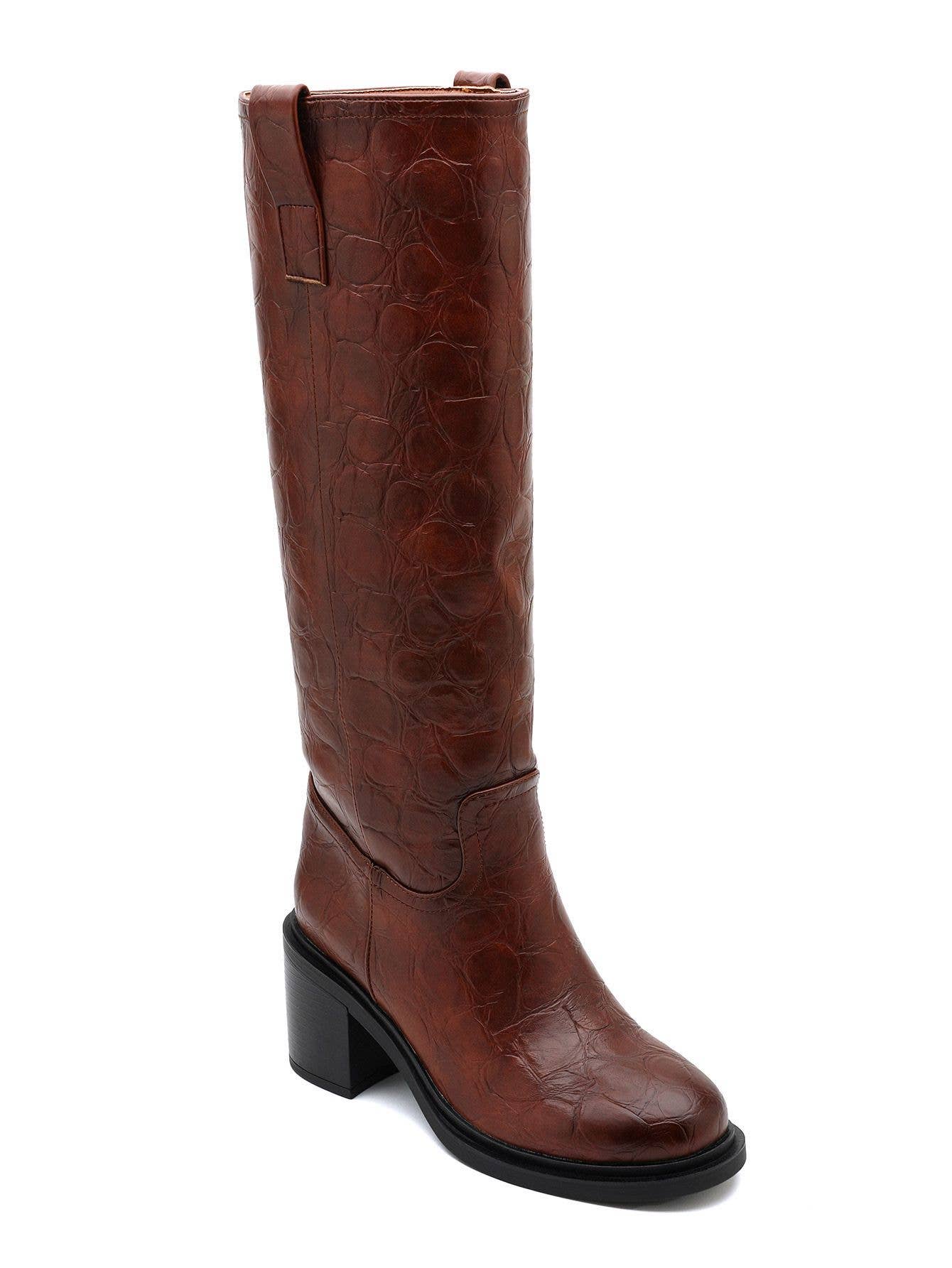 SWEET MAGIC SHOES & BAGS - Wholesale Boots - Women's - HIGH BOOTS WITH SQUARE HEEL IN FAUX LEATHER0