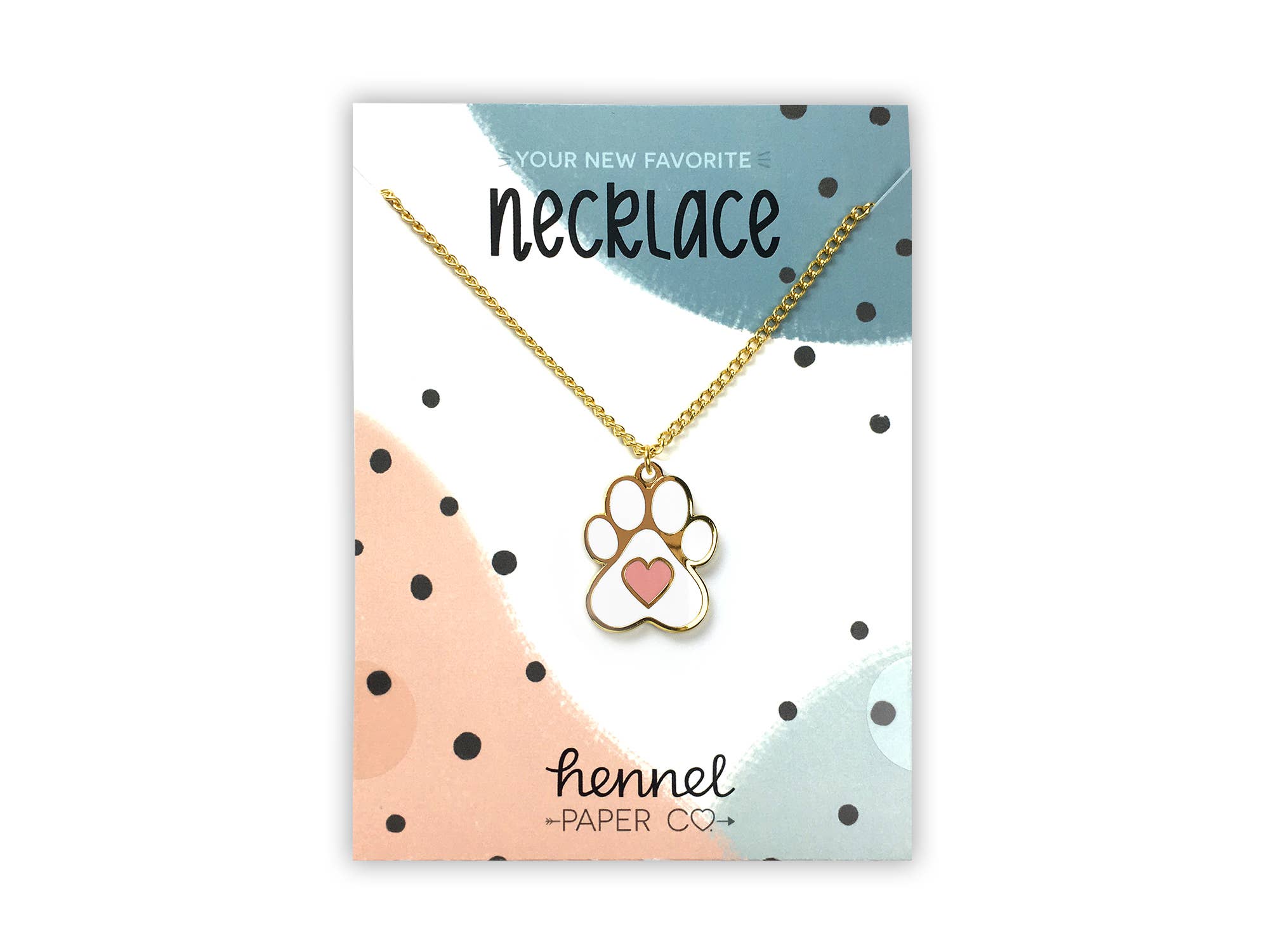 Hennel Paper Co. - Wholesale Pendant/Charm Necklace - Necklace - Paw with heart2