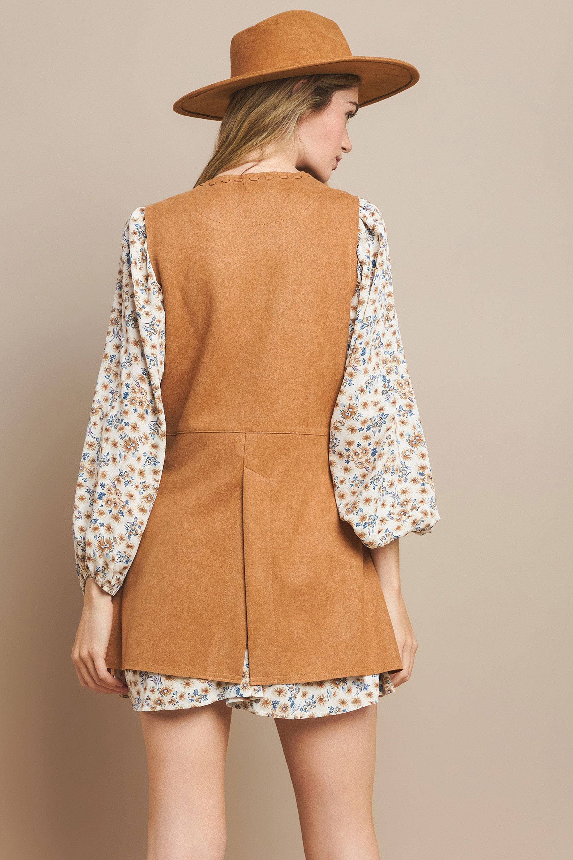 WISTERIA LANE – Colete - Mulher por atacado – COLETE MIDI CAMURÇA - BRONZEADO CLARO 6432JIA 3