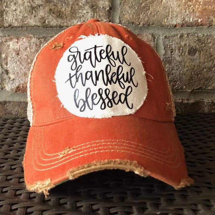 Grateful Thankful Blessed Hat for wholesale by BohoGroove