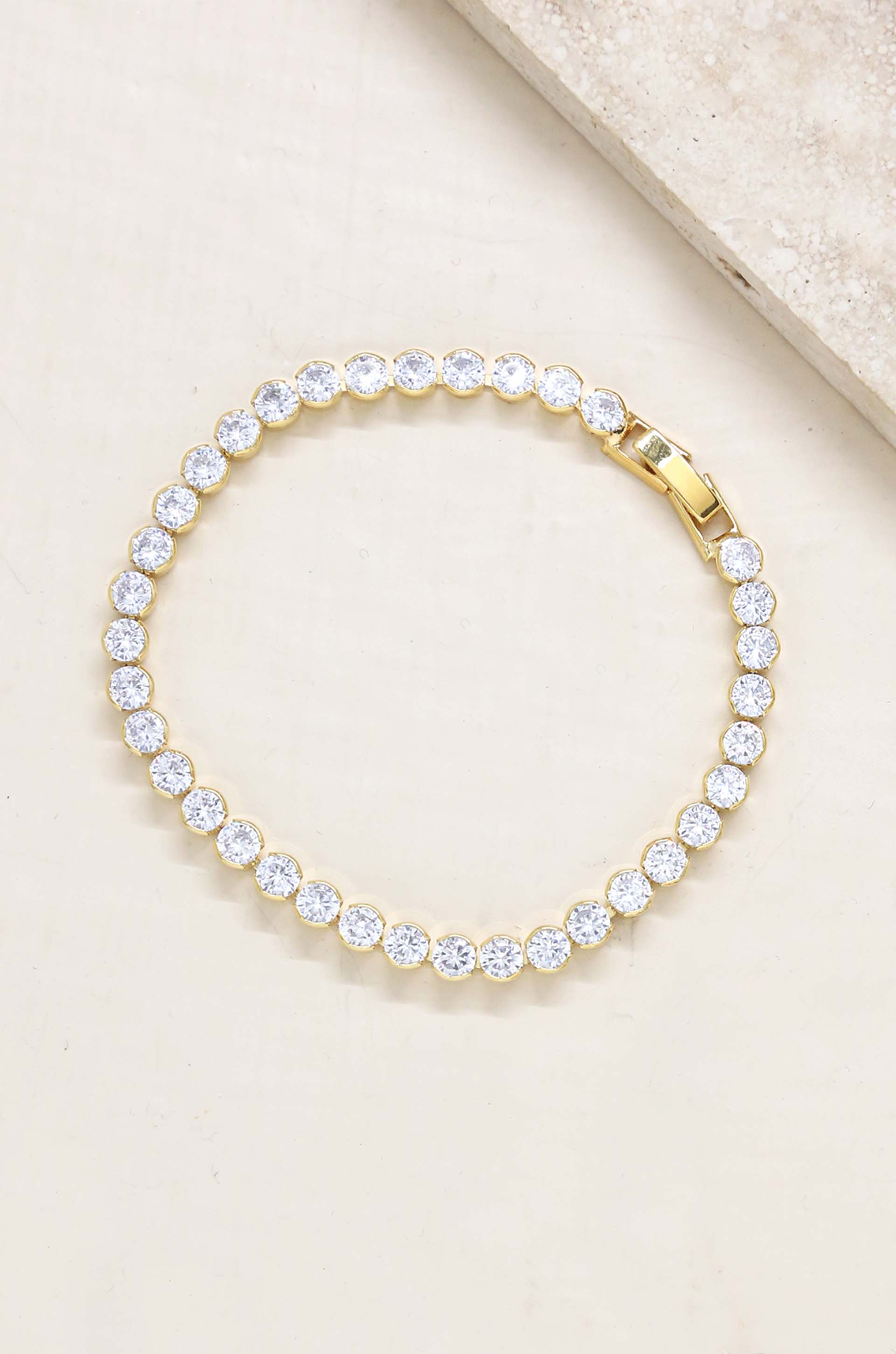Ettika - Wholesale Tennis Bracelet - Crystal Chain 18k Gold Plated Tennis Bracelet1